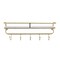 Kingston Living 20" White and Gold Single Tier Wall Shelf with Hooks
